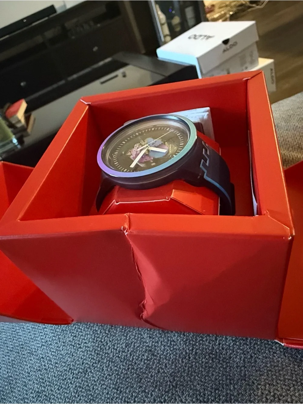 Swatch RAINBOW IN THE NIGHT Swiss Watch w/box & Authenticity Card